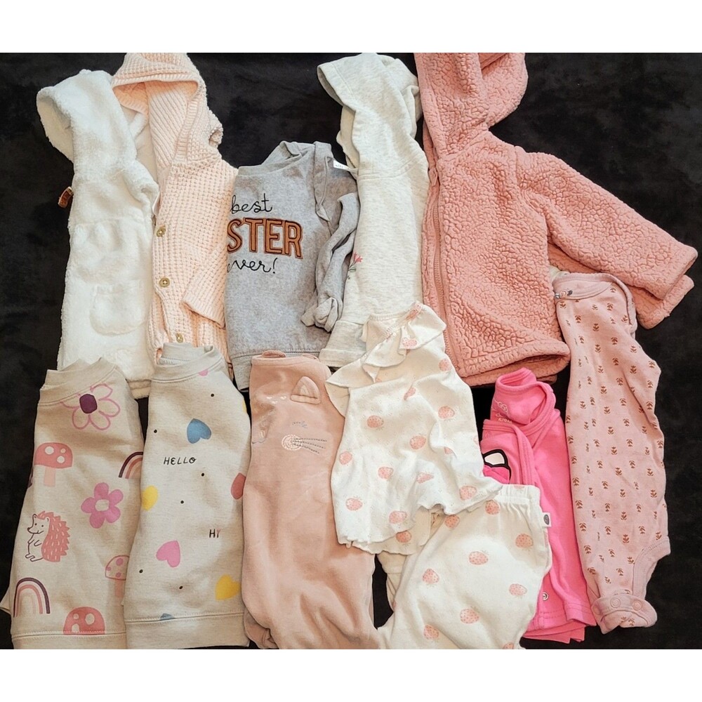 Baby Girl Size 6-9 Month Fall Winter Clothing Lot Pink